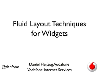 Fluid Layout Techniques
           for Widgets


            Daniel Herzog,Vodafone
@danfooo
           Vodafone Internet Services
 