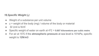 Water Unit Weight FLUID MECHANICS AND HYDROTHERAPY | PDF