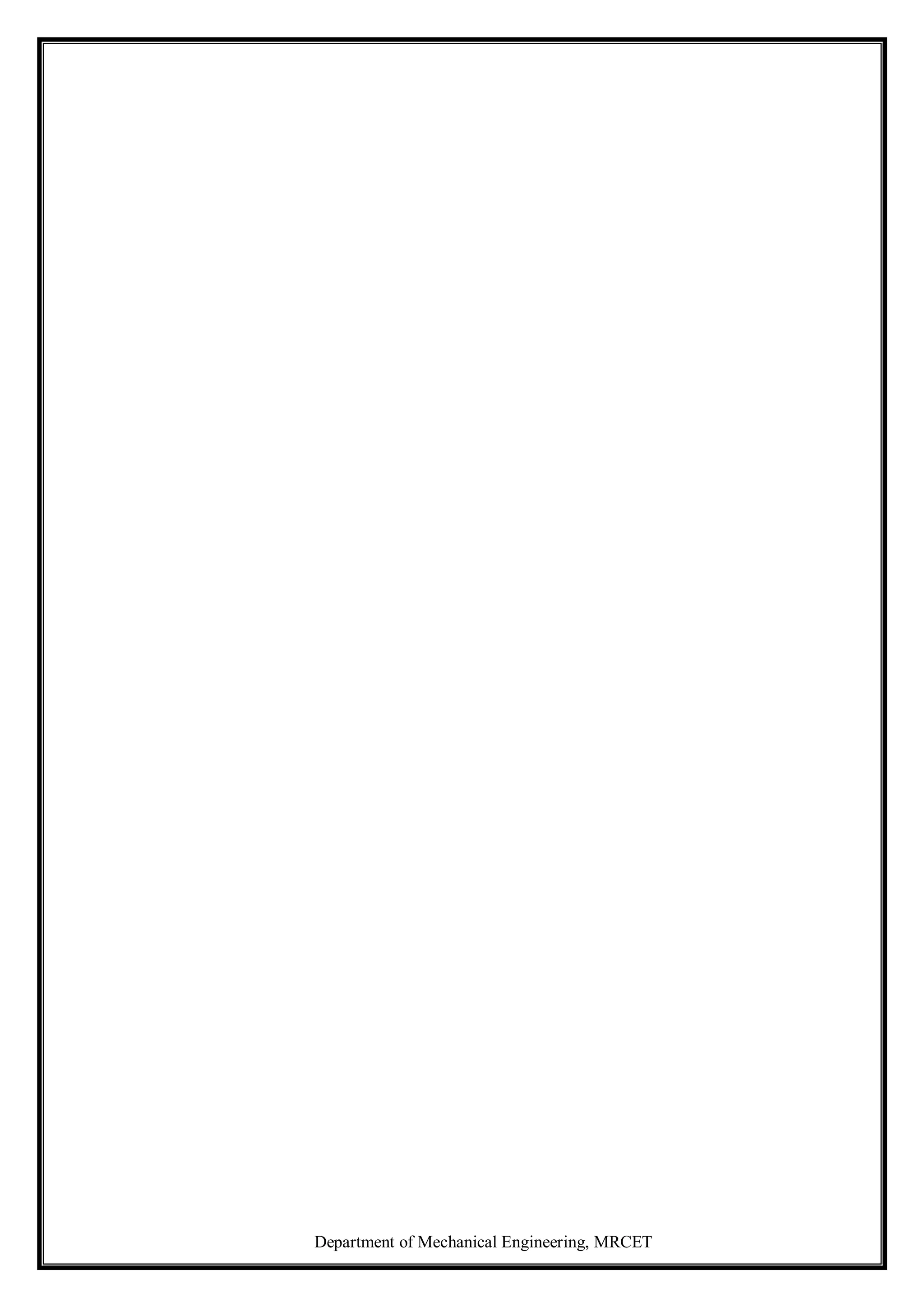 Department of Mechanical Engineering, MRCET
 