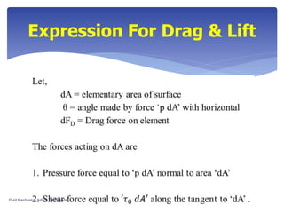 Expression For Drag & Lift
Fluid Mechanics- Aditya Deshpande 38
 