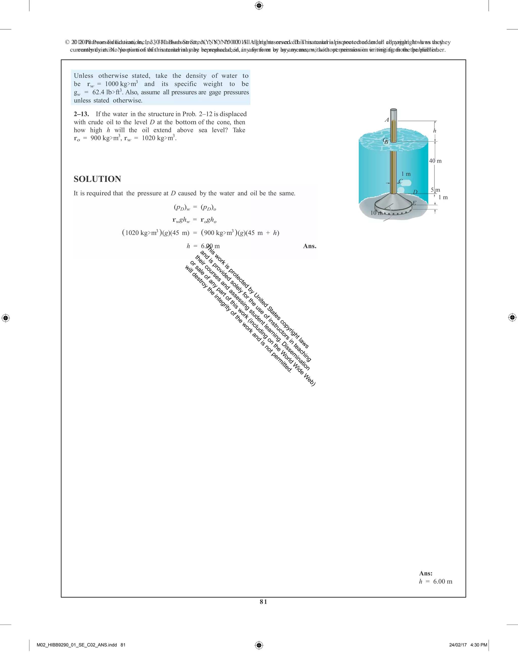 Fluid mechanics 2nd edition hibbeler solutions manual PDF