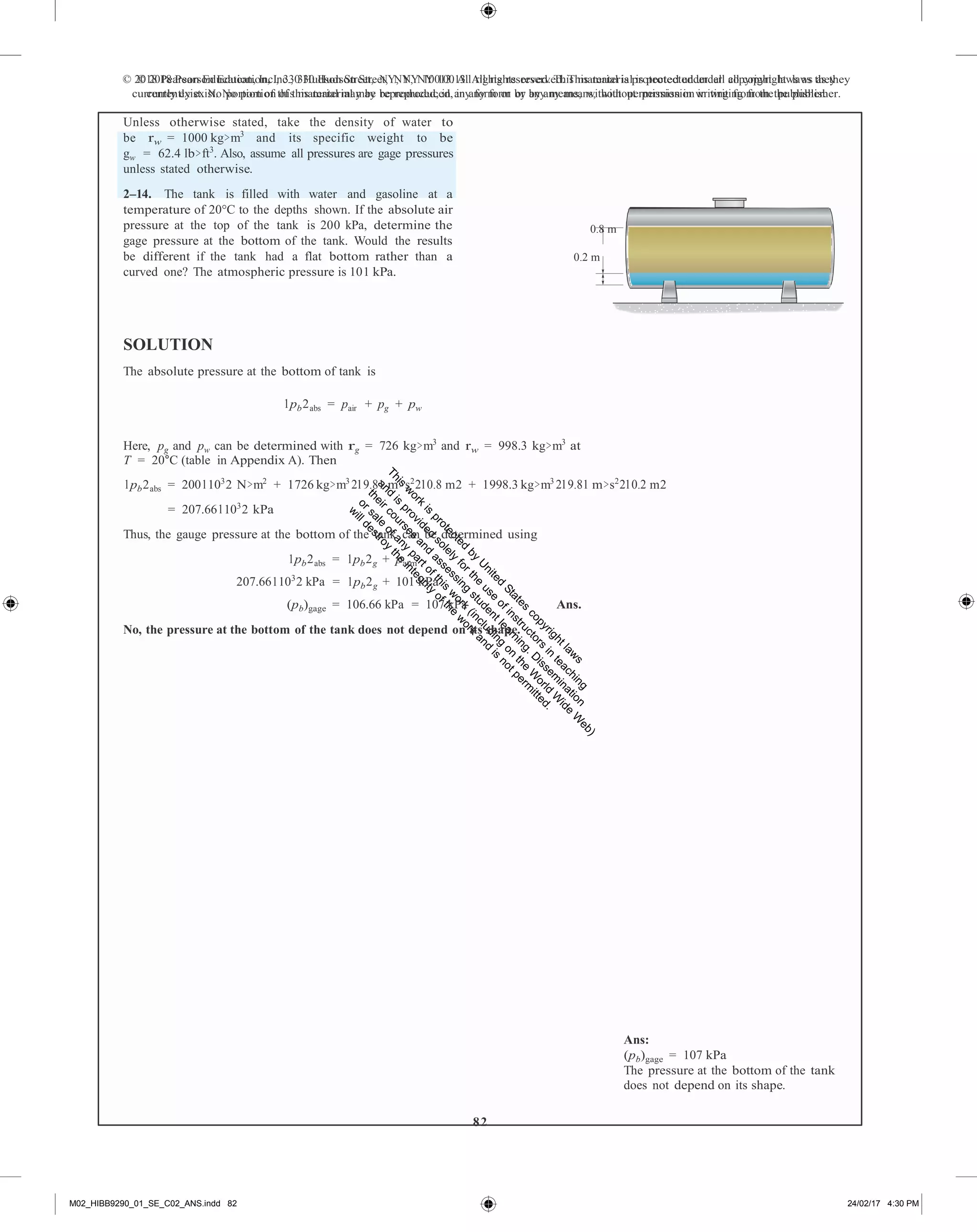 Fluid mechanics 2nd edition hibbeler solutions manual PDF