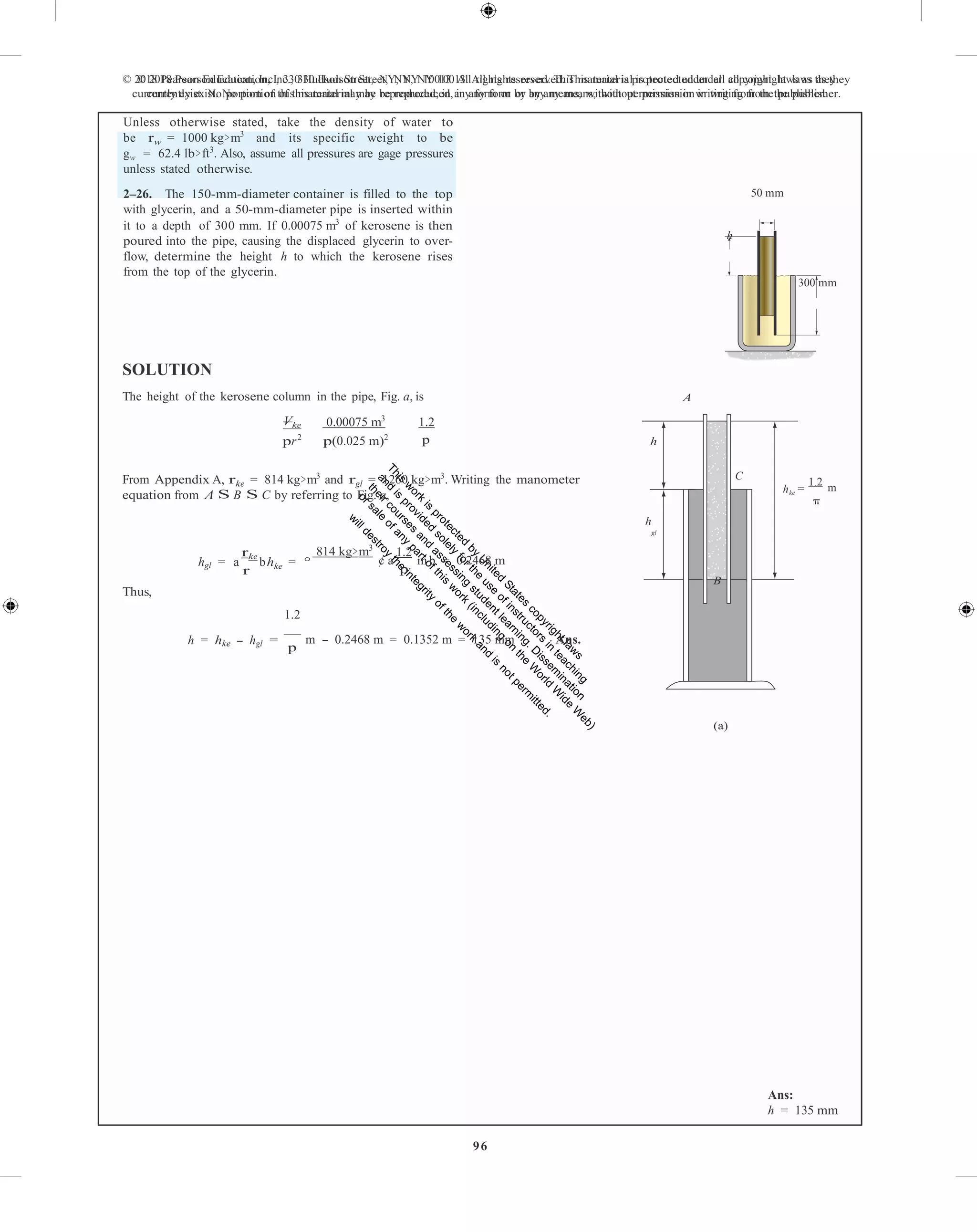 Fluid mechanics 2nd edition hibbeler solutions manual PDF