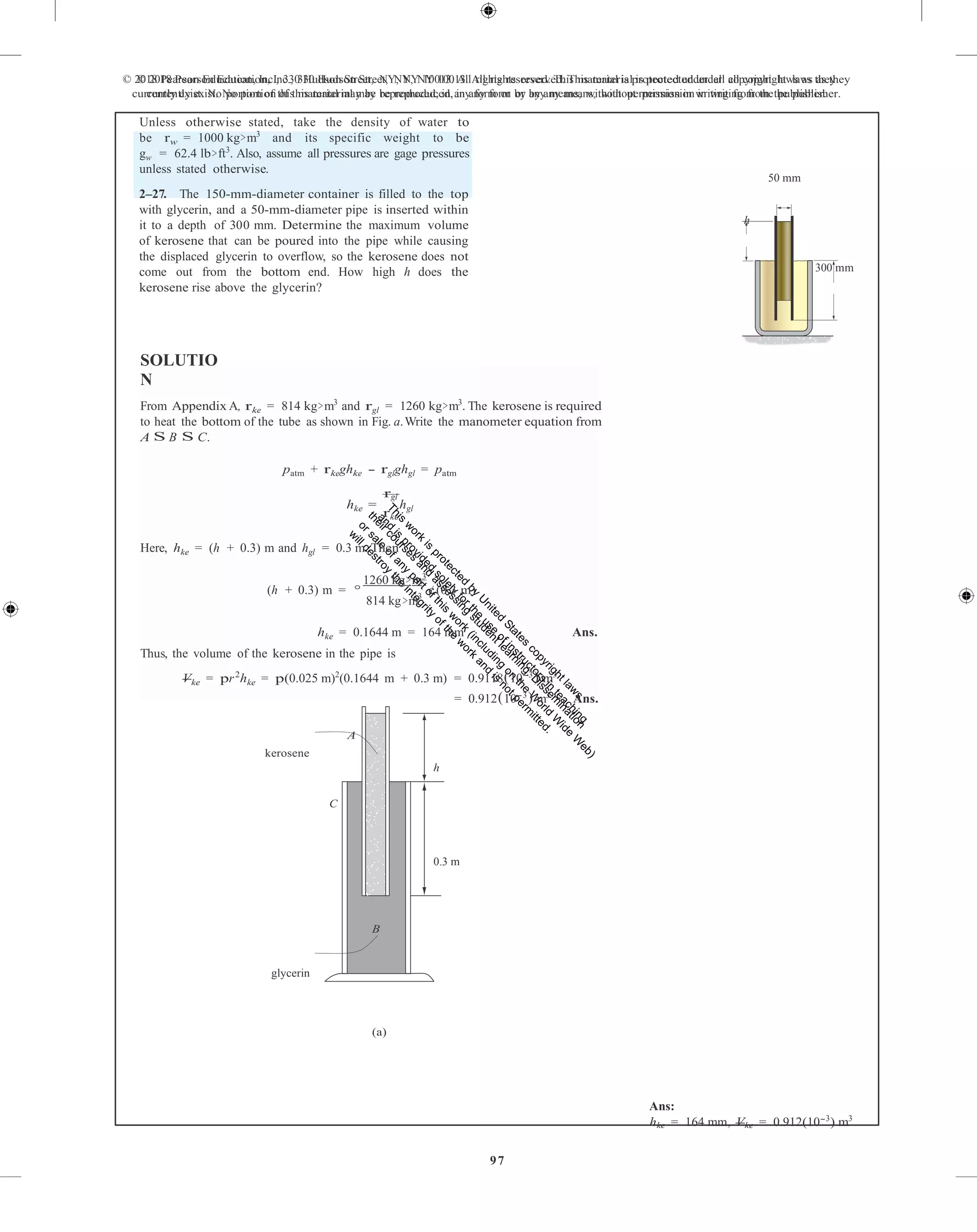 Fluid mechanics 2nd edition hibbeler solutions manual PDF