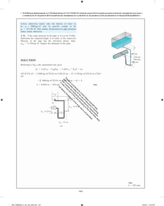Fluid mechanics 2nd edition hibbeler solutions manual | PDF