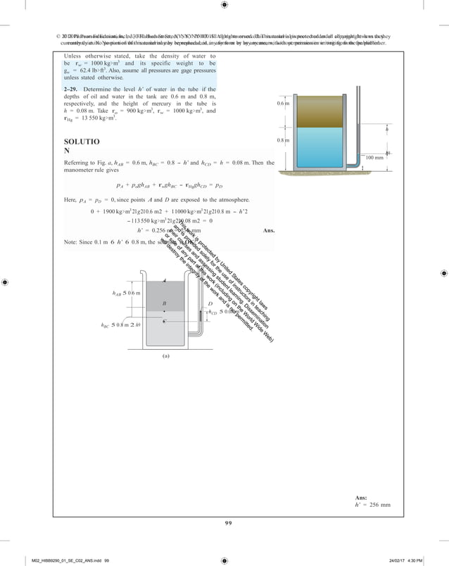 Fluid mechanics 2nd edition hibbeler solutions manual PDF