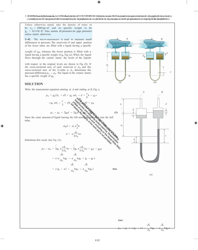 Fluid mechanics 2nd edition hibbeler solutions manual PDF