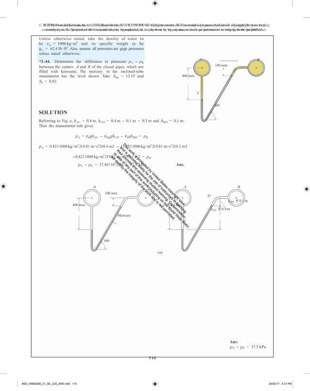 Fluid mechanics 2nd edition hibbeler solutions manual PDF