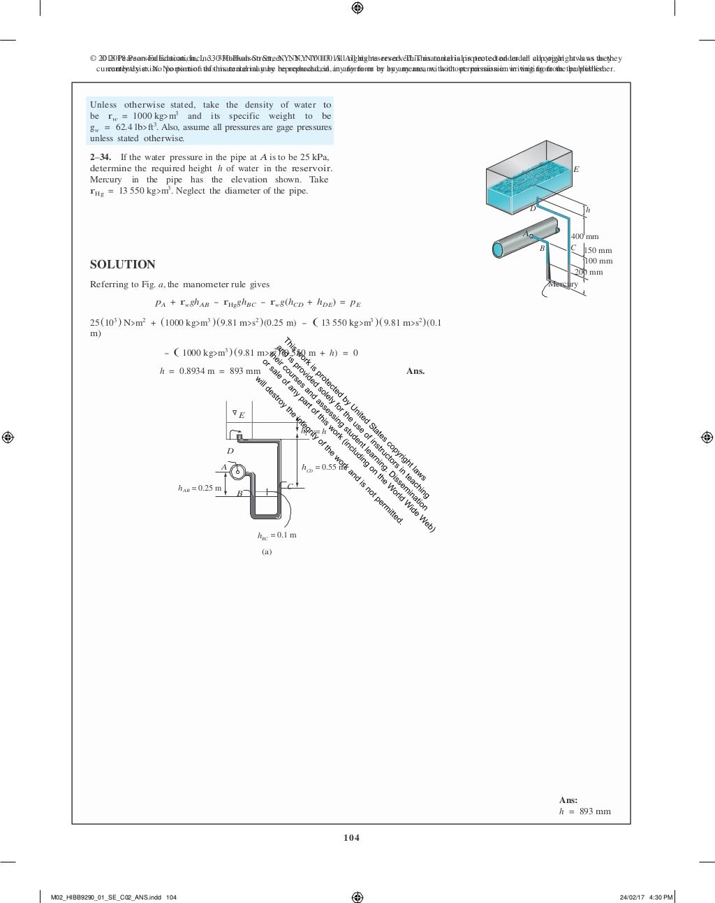 Fluid mechanics 2nd edition hibbeler solutions manual