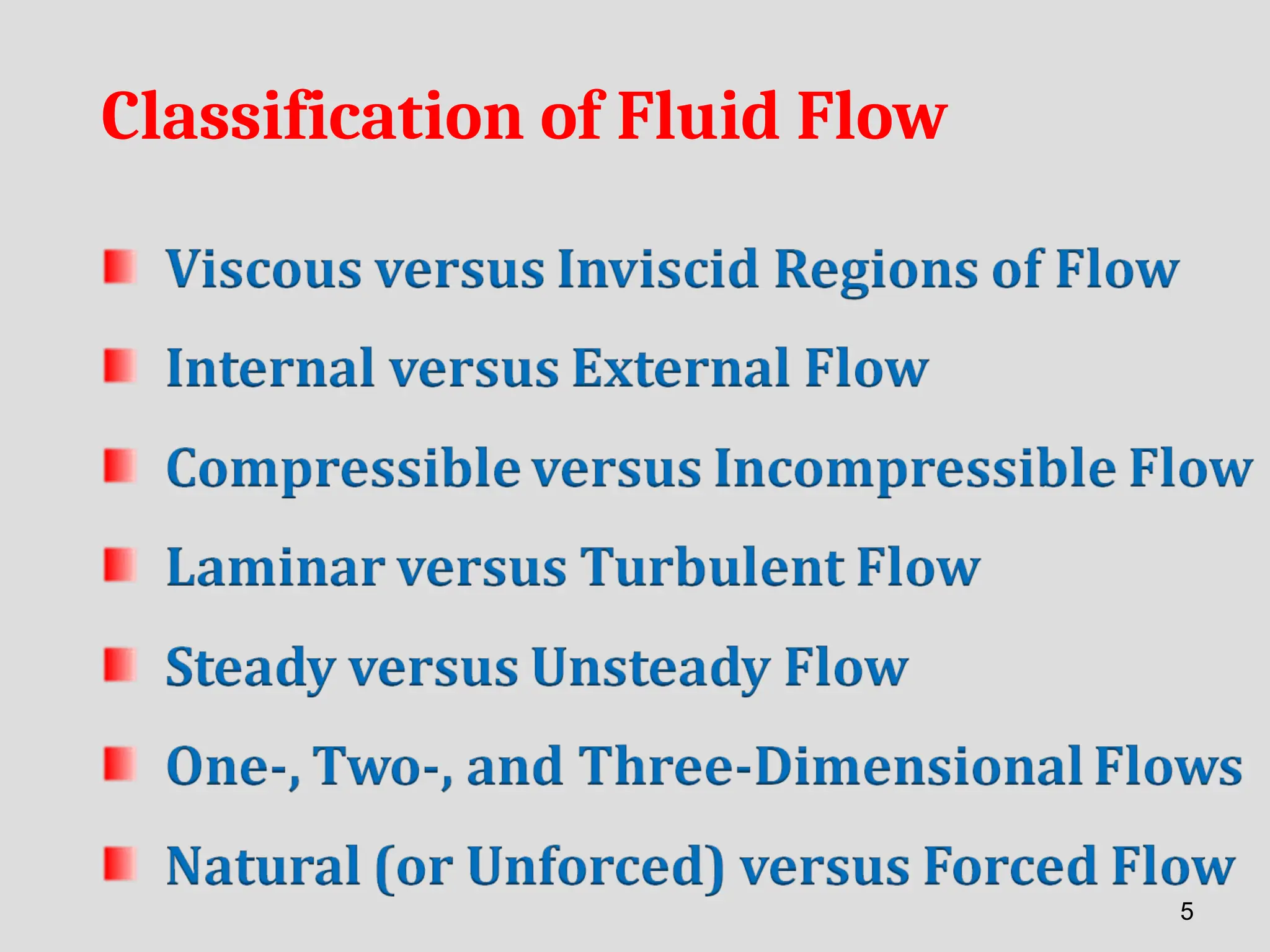 Classification of Fluid Flow
5
 