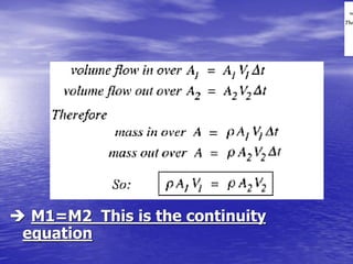  M1=M2 This is the continuity
equation
 