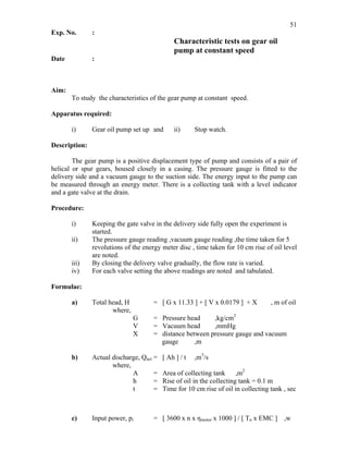 Pump Characterization Lab Fluid mechanics lab manual | PDF