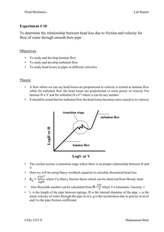Fluid Flow Lab Report.pdf Fluid mechanics Lab Report | PDF