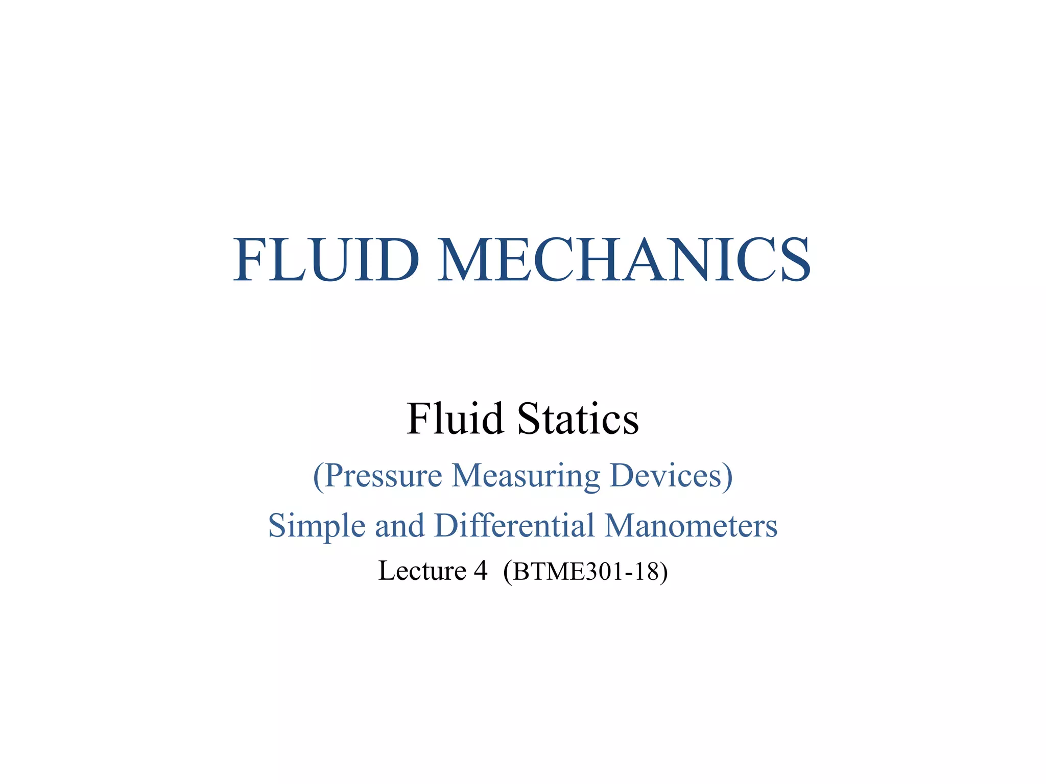 simple and differential manometers PPT