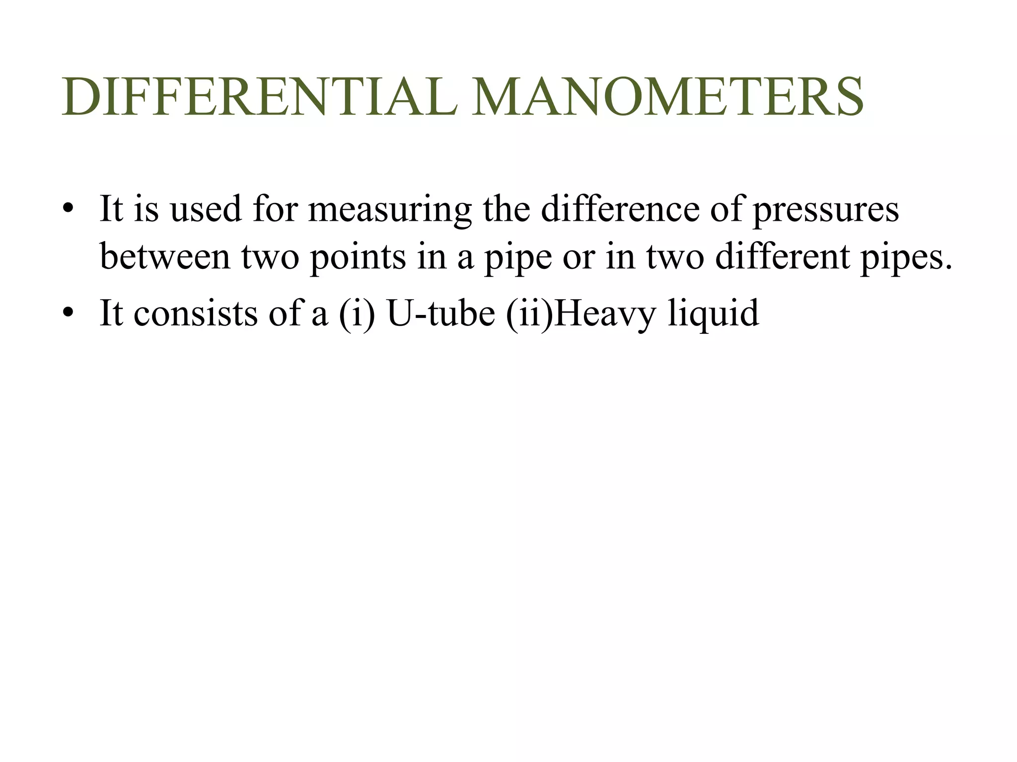 simple and differential manometers PPT