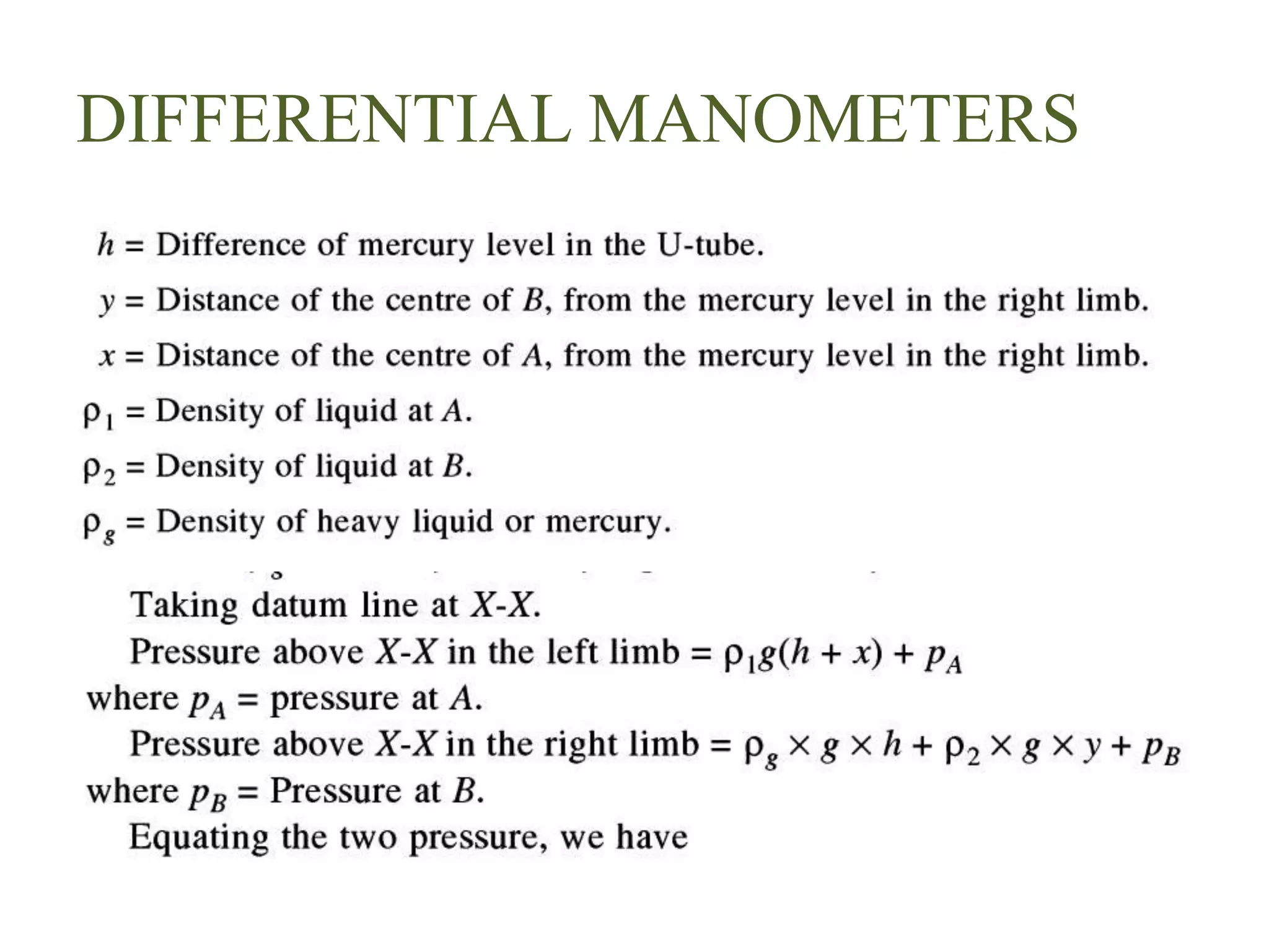 simple and differential manometers PPT