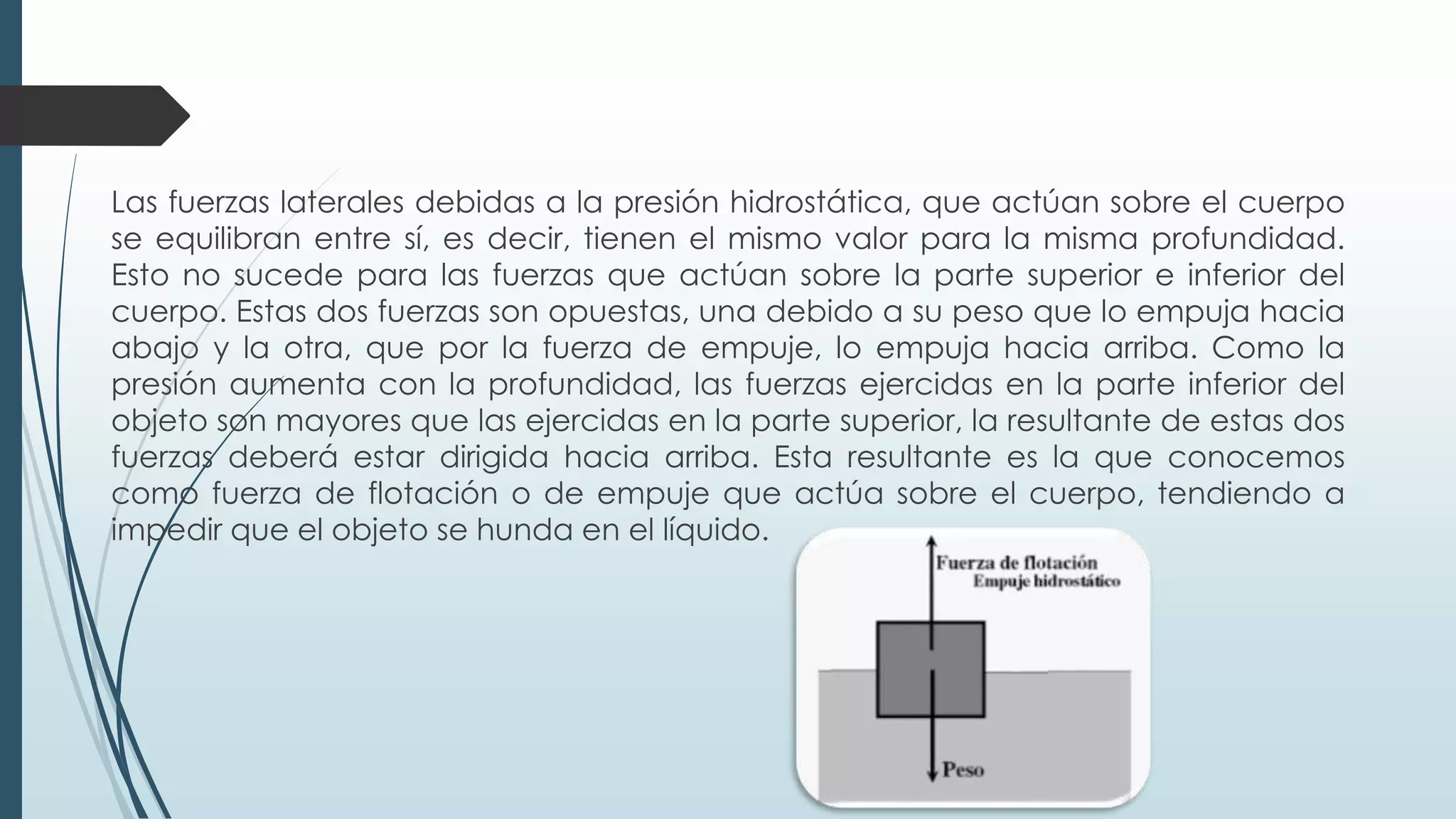 Fuerza de empuje de los fluidos PPT