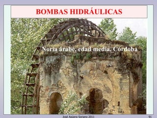 BOMBAS HIDRÁULICAS 
Noria árNaobrei,a eádraabde ,m edeaddia m, eCdóiar,d Coóbradoba 
José Agüera Soriano 2011 91 
