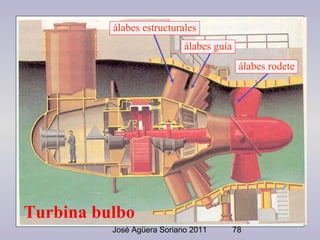 álabes estructurales
álabes guía
álabes rodete

Turbina bulbo
José Agüera Soriano 2011

78

 