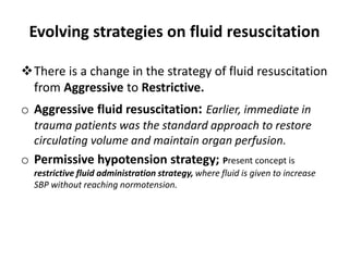 Fluid resuscitation in trauma | PPTX