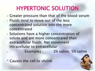 Functions of electrolytes-promotes neuromascular irritability-maintenance of body fluid osmolarity-regulation of water balance-distribution of body fluids between compartments-Conduct an electric current that transports            energy thoughout the body