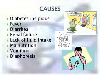 WATER BALANCETHIRST – hypothalamusHormones	a.  ADH – posterior pituitary gland			- reabsorption of water	b.  Aldosterone – adrenal gland			- Na retention, H2O retention
