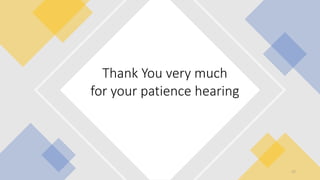 Thank You very much
for your patience hearing
17
 