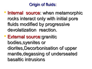 Fluids inclusion of metamorphic rocks | PPT