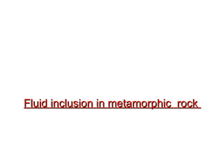 Fluid inclusion in metamorphic rockFluid inclusion in metamorphic rock
 