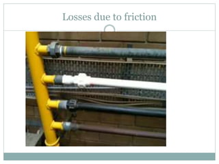 Losses due to friction
 