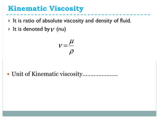  Unit of Kinematic viscosity………………….
 