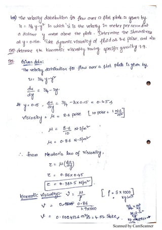 Fluid Statics Notes.pdf Unit I - Fluid statics Hand written notes | PDF