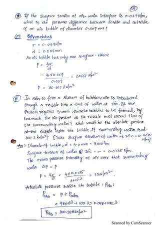 Unit I - Fluid statics Hand written notes | PDF