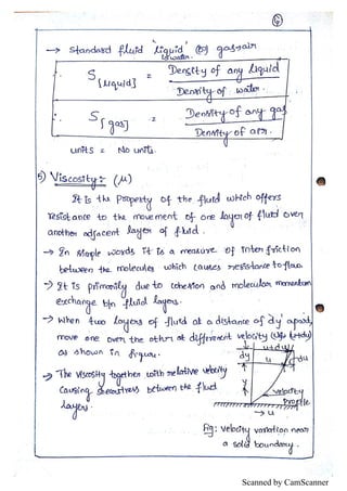 Fluid Statics Notes.pdf Unit I - Fluid statics Hand written notes | PDF