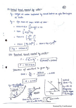 Fluid Statics Notes.pdf Unit I - Fluid statics Hand written notes | PDF