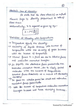 Fluid Statics Notes.pdf Unit I : Fluid statics notes | PDF