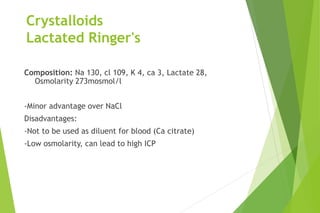 Lacated Ringer Composition fluids therapy perioperative presentation | PPT