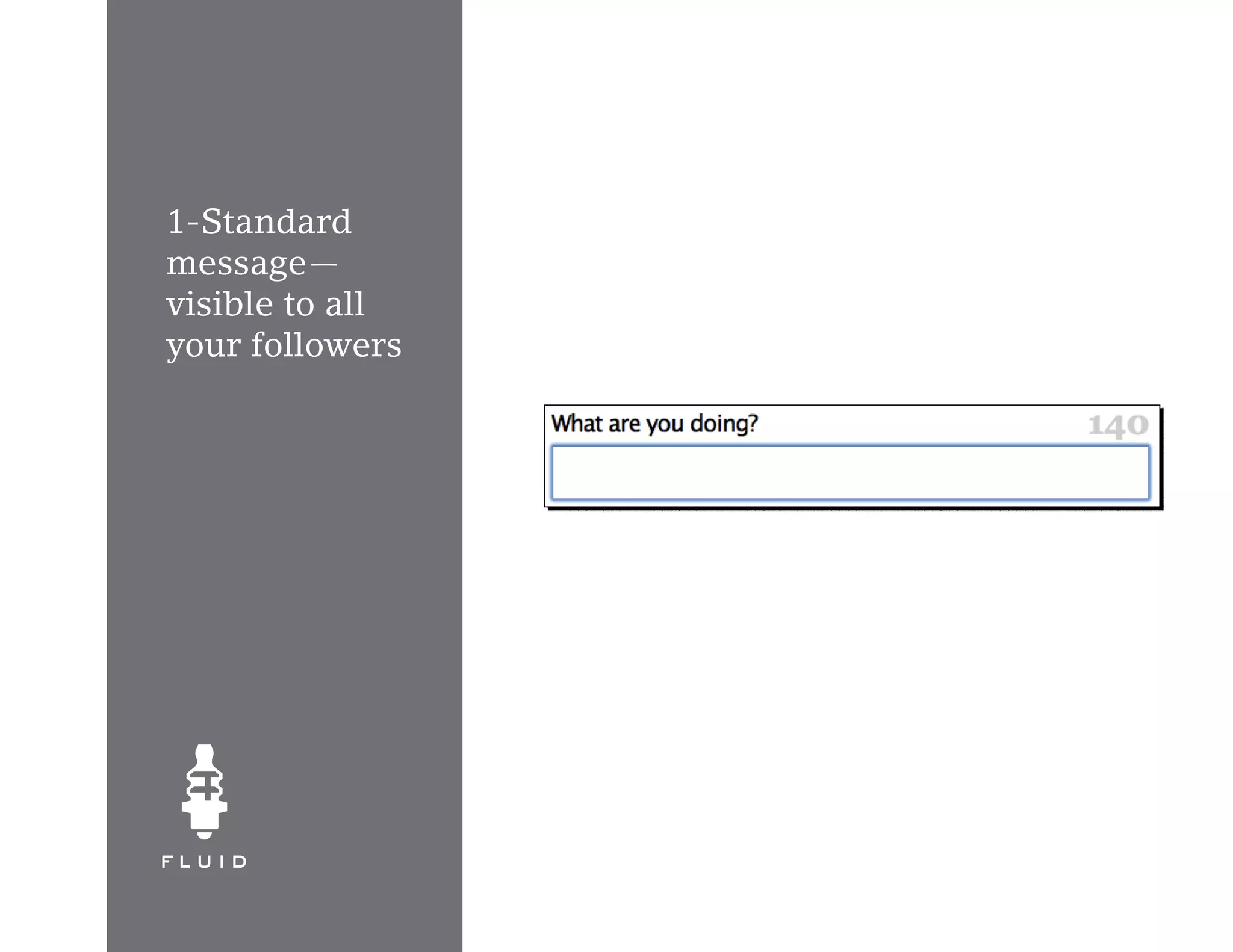 1-Standard
message—
visible to all
your followers
 