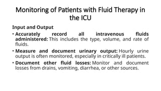 fluid therapy and monitoring in shock patient | PPTX