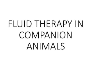 FLUID THERAPY IN
COMPANION
ANIMALS
 