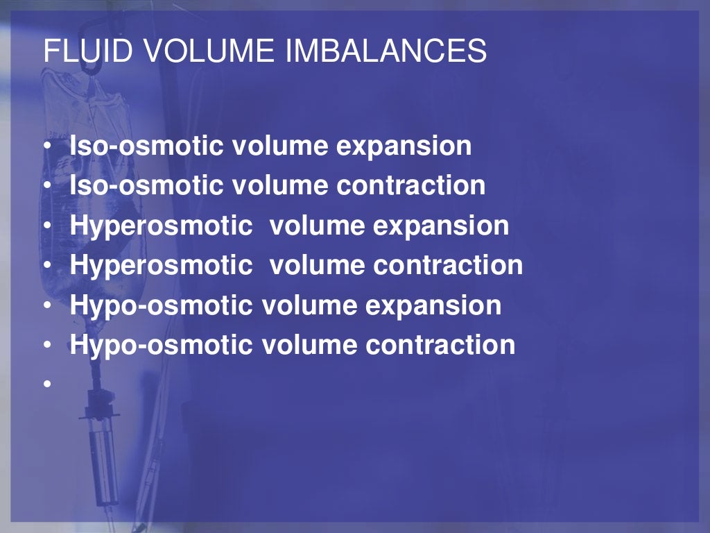 Fluid volume imbalances