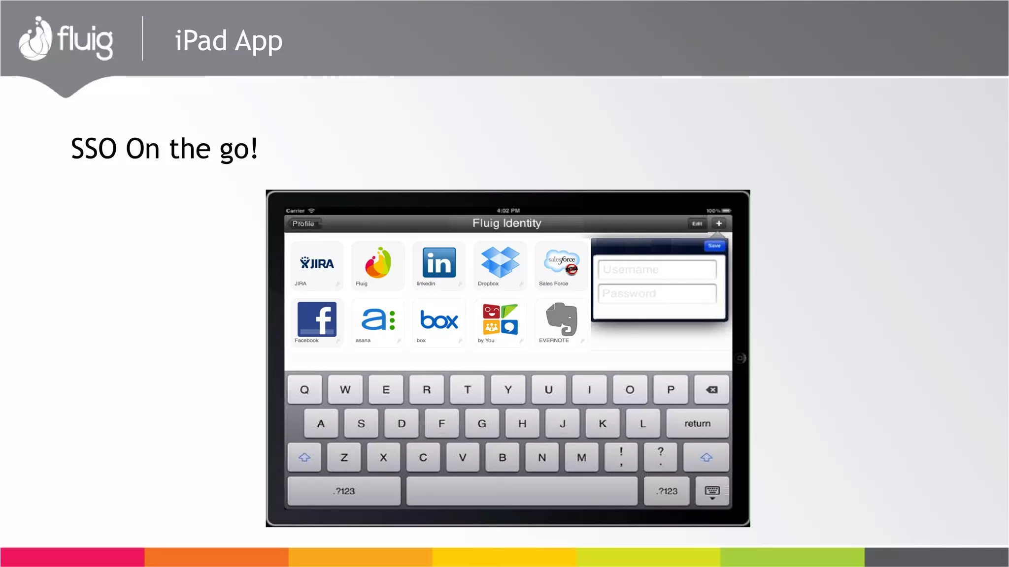 iPad App
SSO On the go!
 
