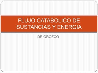 FLUJO CATABOLICO DE
SUSTANCIAS Y ENERGIA
      DR OROZCO
 