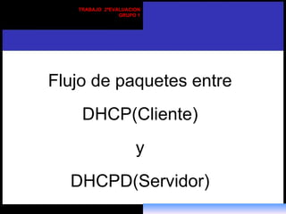 Flujo de paquetes entre DHCP(Cliente) y DHCPD(Servidor) TRABAJO  2ªEVALUACION GRUPO 1 