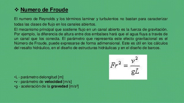 Numero de froude importancia