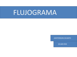 FLUJOGRAMA
JHEFFERSON OCANTO
20.669.950
 