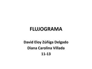 FLUJOGRAMA
David Eloy Zúñiga Delgado
Diana Carolina Villada
11-13
 