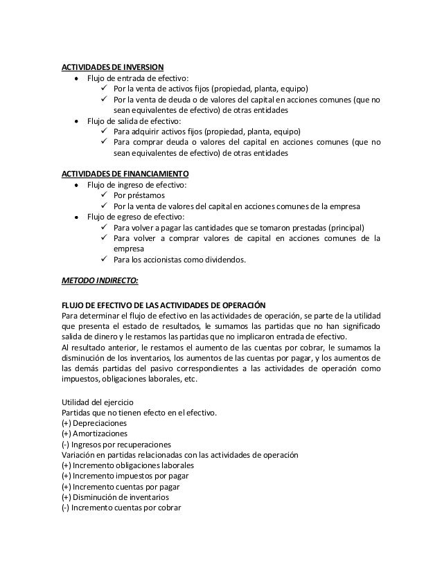Flujos de entrada y salida de efectivo