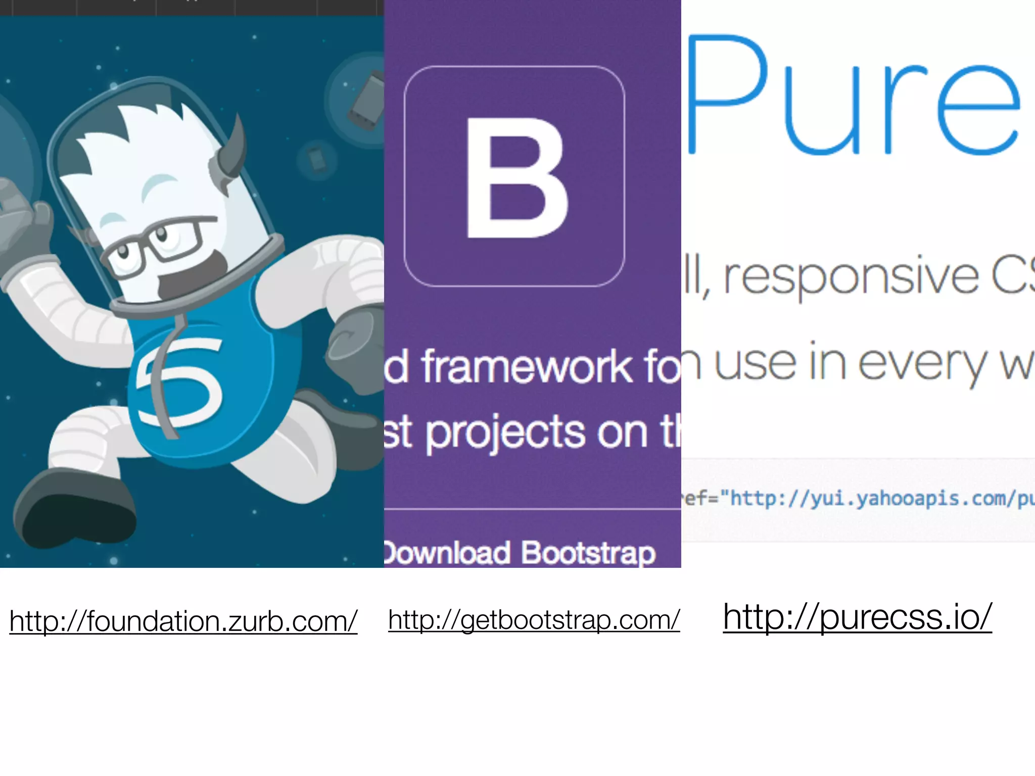 http://foundation.zurb.com/ http://getbootstrap.com/ http://purecss.io/ 
 