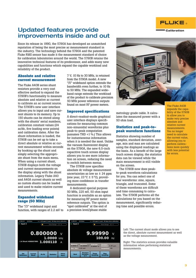 Datasheet Fluke 5790B. Hubungi PT. Siwali Swantika 021-45850618 | PDF